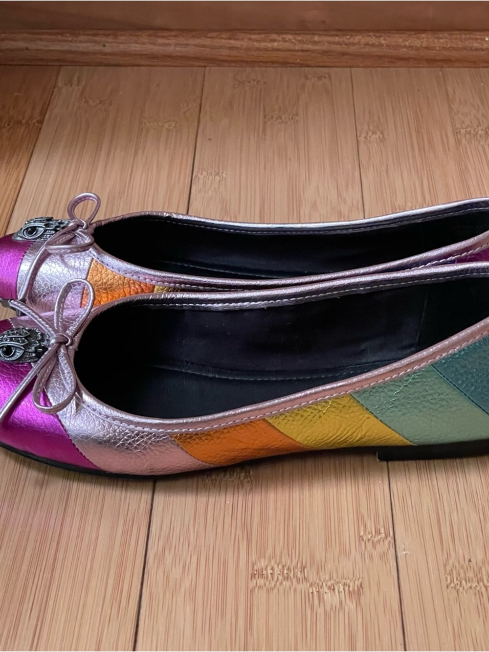 🌈 Kurt Geiger London Eagle Ballet Rainbow Multicolor Flats Sz US 6.5-7 EU 37🌈 - Picture 5 of 15